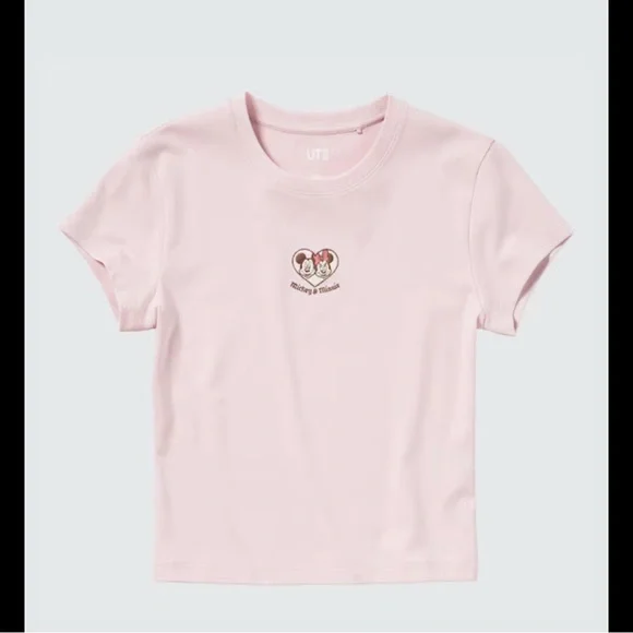 Uniqlo Disney Pink Graphic Crop Top - Picture 3 of 4